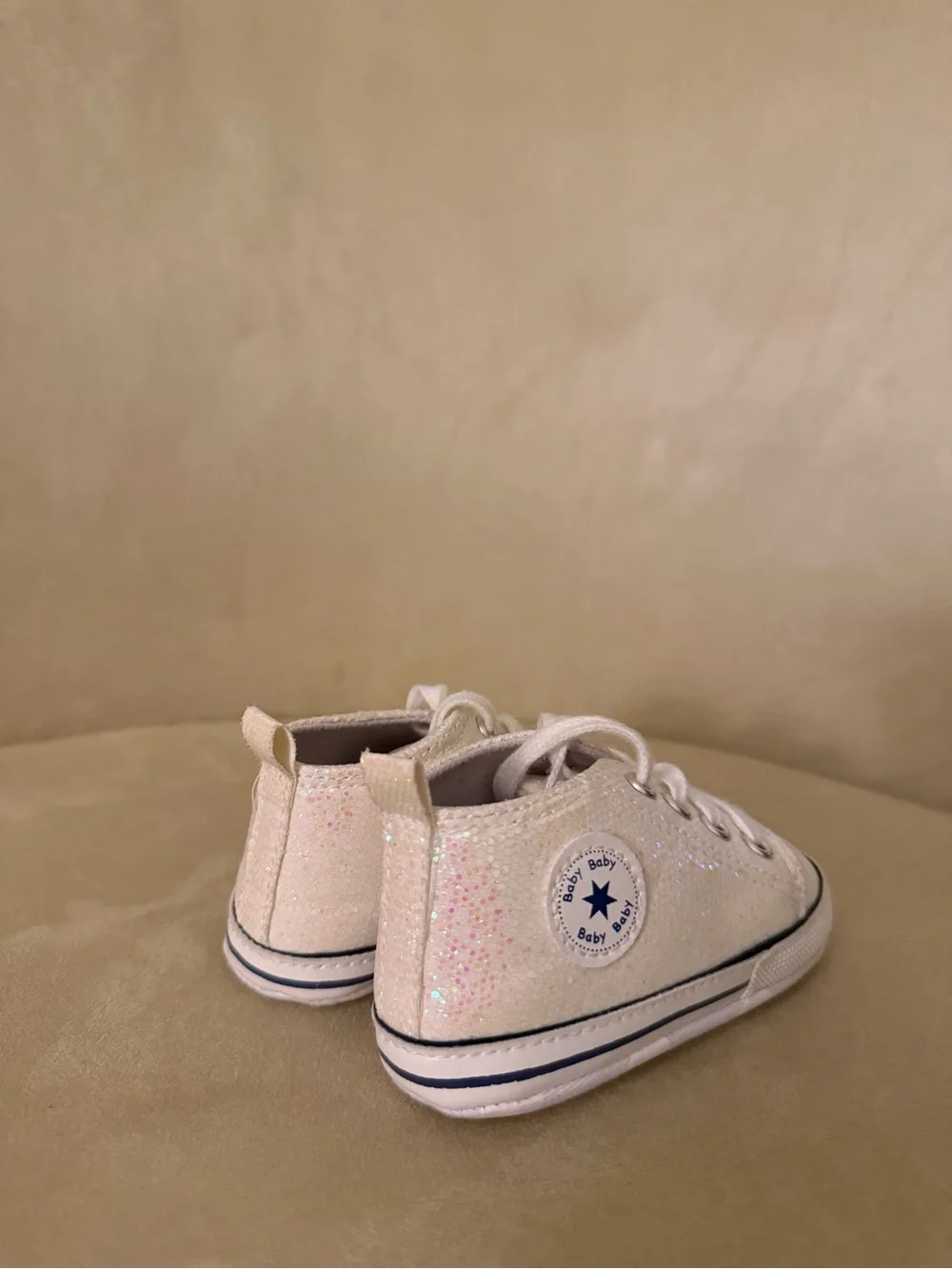 Baby Baby Sparkle mid-Top Walker Sneakers in White
